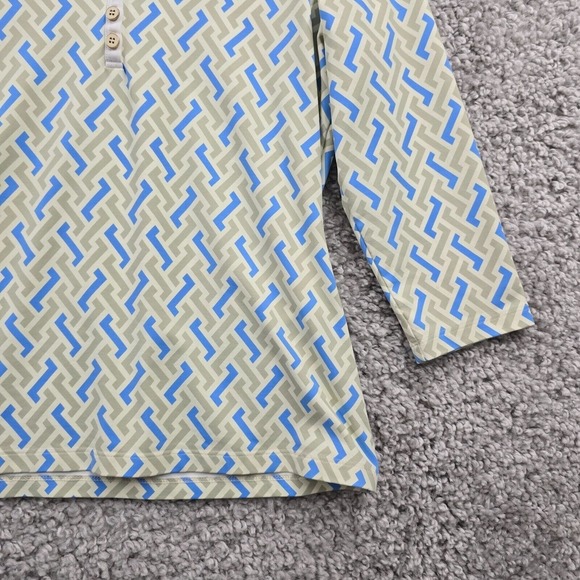 J McLaughlin Shirt Women Large Dillards Henley 3/4 Sleeve Stretch Catalina Cloth - Picture 2 of 11